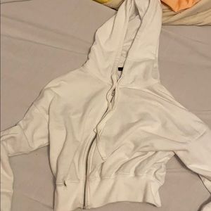 white cropped hoodie